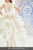 Women's Carolina Herrera Idella Ruffle Back Silk Faille Wedding Dress, Size In Store Only - Ivory