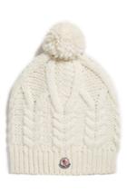 Women's Moncler Knit Beanie - Ivory