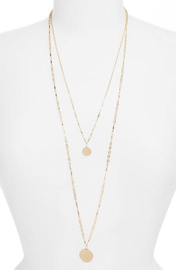 Women's Halogen Two-in-one Double Disc Pendant Necklace