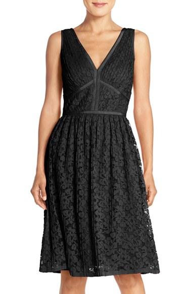 Women's Maggy London Lace Fit & Flare Dress - Black