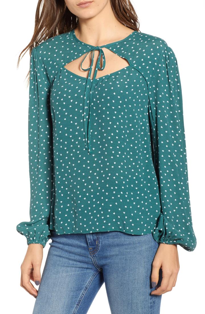 Women's The Fifth Label Amore Heart Print Top, Size - Green