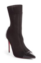 Women's Christian Louboutin Dovi Dova Spiked Pointy Toe Bootie Us / 35eu - Black