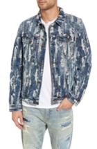 Men's True Religion Brand Jeans Danny Shredded Denim Jacket, Size - Blue