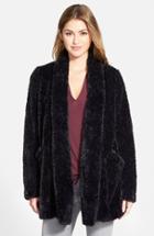 Women's Kenneth Cole New York 'teddy Bear' Faux Fur Clutch Coat