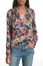 Women's Equpiment Sonny Floral Silk Pj Top - Blue