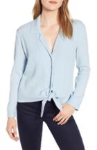 Women's 1.state Button-up Tie Front Top, Size - Blue
