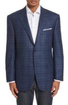 Men's Canali Classic Fit Plaid Wool Sport Coat Us / 50 Eu R - Grey