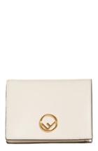 Women's Fendi Logo Small Leather French Wallet - Ivory