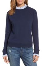 Women's Halogen Removable Collar Sweatshirt - Blue