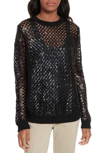 Women's Tory Burch Lansing Sequin Mesh Sweater