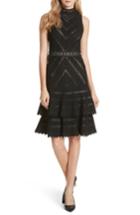 Women's Alice + Olivia Azita Mesh Tiered Fit & Flare Dress - Black