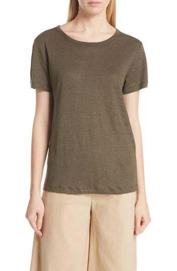 Women's Vince Linen Short Sleeve Top - Green