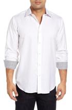 Men's Bugatchi Fit Sport Shirt, Size Small - White