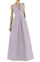 Women's Alfred Sung Dupioni A-line Gown - Metallic