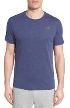Men's New Balance Heather Tech Crewneck T-shirt - Blue