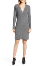 Women's Halogen V-neck Sweater Dress, Size - Black