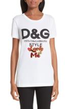 Women's Dolce & Gabbana Look At Me Logo Tee Us / 38 It - White