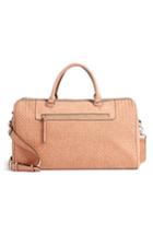 Violet Ray New York Woven Faux Leather Weekend Bag - Orange