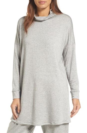 Women's Eileen Fisher Funnel Neck Knit Tunic - Grey