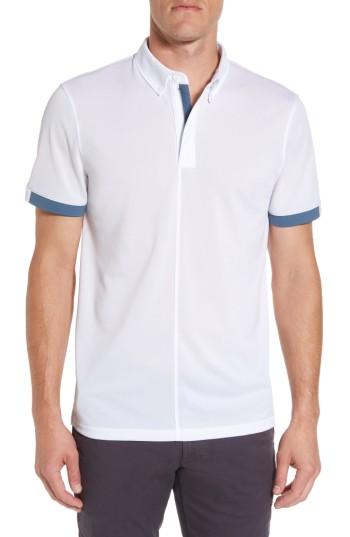 Men's Ag Eastridge Zip Placket Polo - White