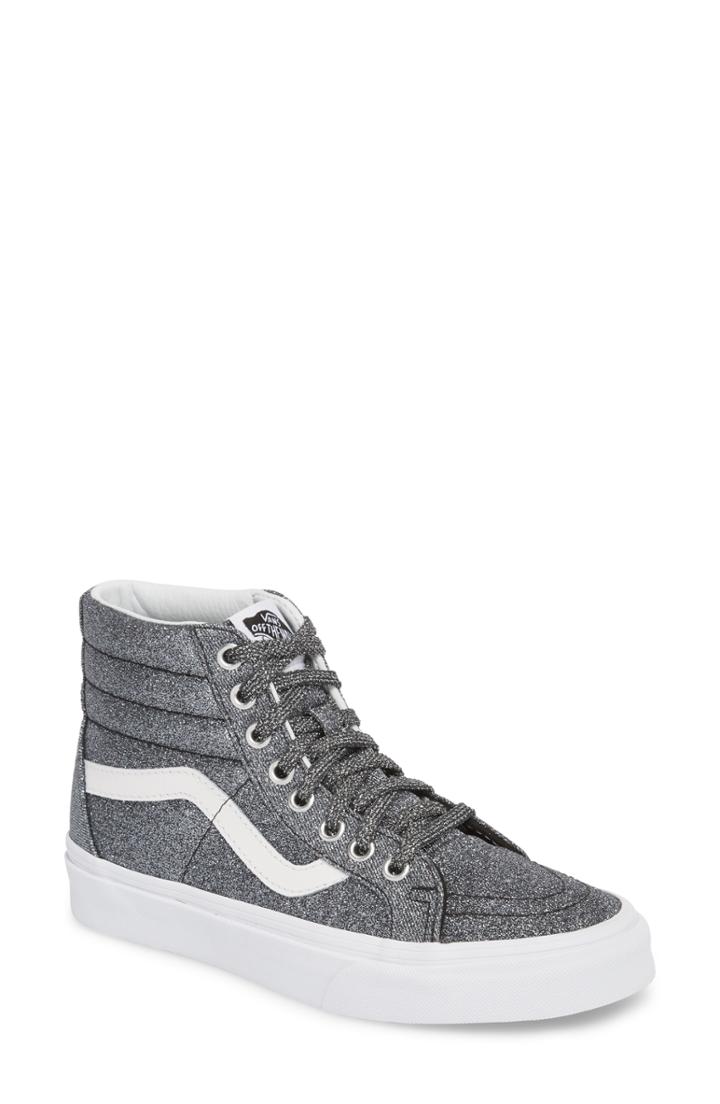 Women's Vans Ua Sk8-hi Reissue Glitter Sneaker .5 M - Black