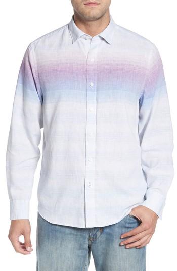 Men's Tommy Bahama Sunset Ombre Linen Blend Sport Shirt - White