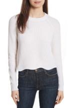 Women's Autumn Cashmere Cashmere Scalloped Shaker Sweater - Ivory