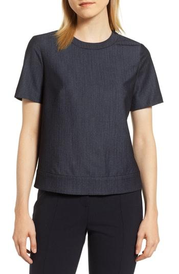Women's Anne Klein Denim Button Back Top - Blue