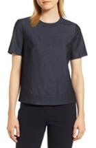 Women's Anne Klein Denim Button Back Top - Blue