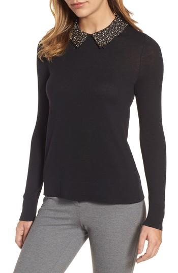 Women's Halogen Embellished Collar Sweater