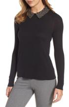 Women's Halogen Embellished Collar Sweater