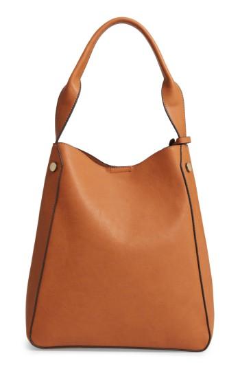 Sole Society Alani Faux Leather Shoulder Bag - Brown