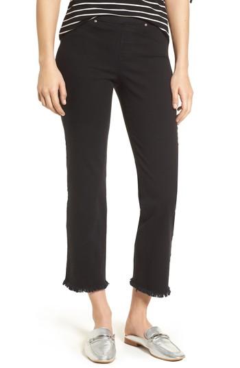 Women's Hue Raw Hem Skimmer Denim Leggings - Black