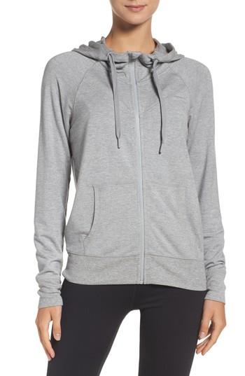 Women's Zella Well Played Zip Fleece Hoodie, Size - Grey