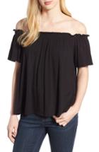 Women's Bobeau Off The Shoulder Knit Top, Size - Black