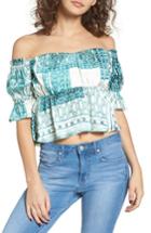 Women's Stone Cold Fox Monte Off The Shoulder Silk Top - Ivory