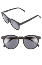 Women's Diff Charlie 48mm Mirrored Polarized Round Retro Sunglasses - Matte Black/ Grey