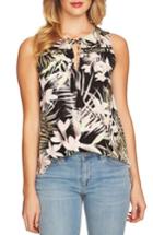 Women's Cece Soft Palms Tie Front Sleeveless Blouse - Black