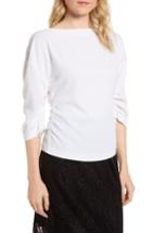 Women's Lewit Ruched Crepe Top - White