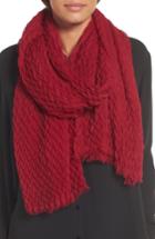 Women's Eileen Fisher Silk & Wool Wrap, Size - Red