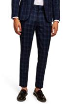 Men's Topman Skinny Fit Check Trousers L - Blue