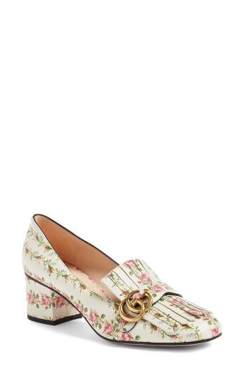 Women's Gucci Gg Marmont Kiltie Fringe Loafer Pump