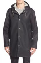 Men's Stutterheim Stockholm Waterproof Hooded Raincoat, Size - Black