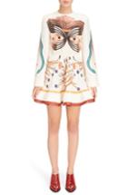Women's Chloe Graphic Print Silk Fit & Flare Dress Us / 36 Fr - White