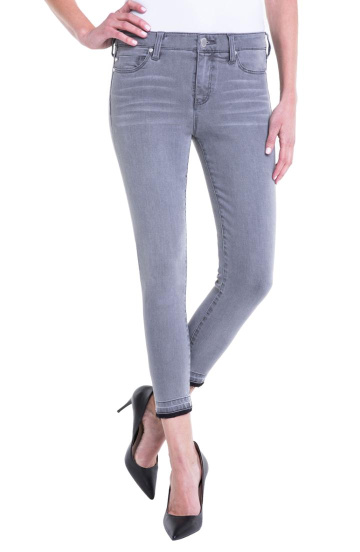 Women's Liverpool Avery Release Hem Crop Jeans - Grey