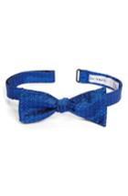 Men's Calibrate Brick Geometric Silk Bow Tie, Size - Blue