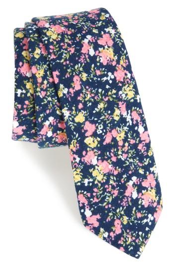 Men's 1901 Selwyn Floral Skinny Tie, Size - Blue