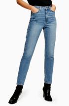 Petite Women's Topshop Autumn Mom Jeans W X 28l (fits Like 23w) - Blue