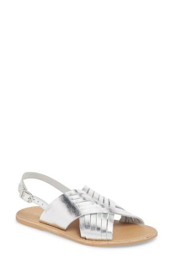 Women's Topshop Hottie Cross Strap Flat Sandal .5us / 39eu - Metallic