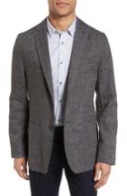 Men's Ted Baker London Grid Crosshatch Linen Blend Blazer (s) - Grey